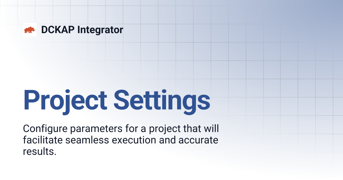 Project Settings | DCKAP Integrator