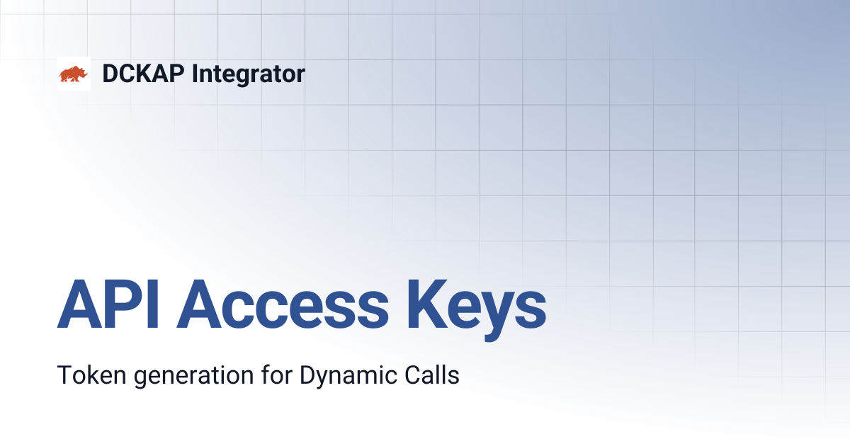 API Access Keys | DCKAP Integrator